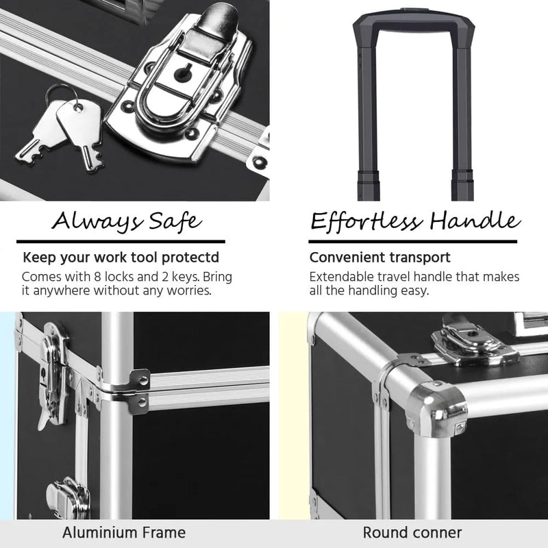 Cargue la imagen en el visor de la galería, Neceser De 4 Niveles Profesional Con Llantas