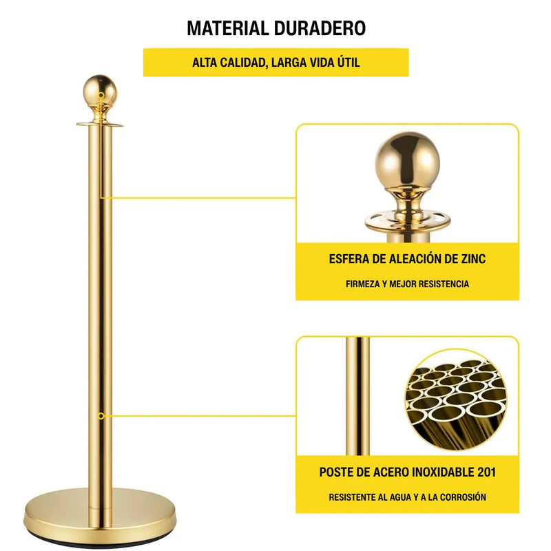 Cargue la imagen en el visor de la galería, 4 Postes Acero Poste Delimitadores Dorado Vip