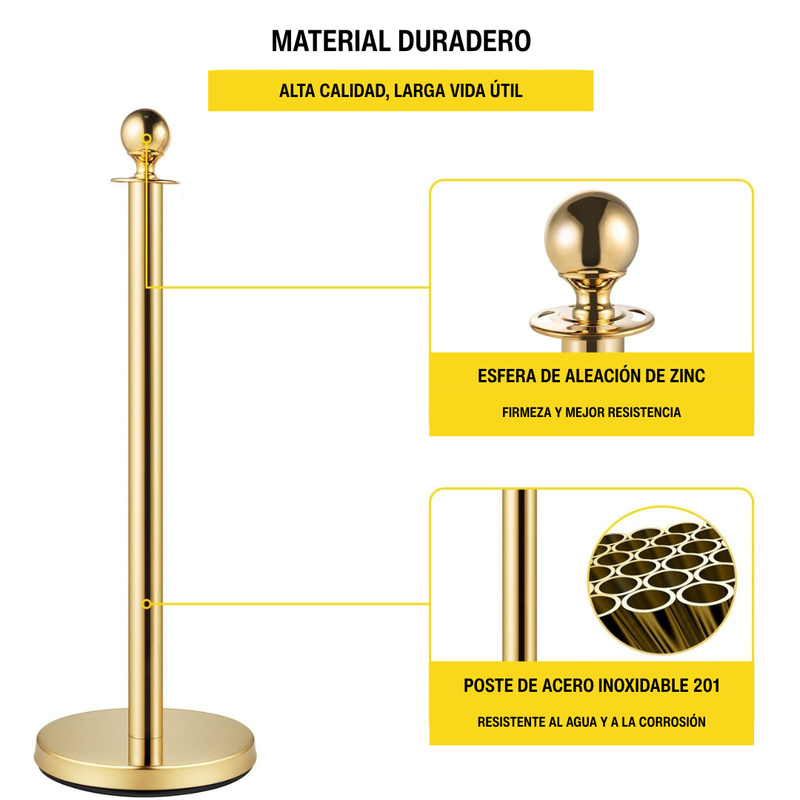 Cargue la imagen en el visor de la galería, 4 Postes Acero Poste Delimitadores Dorado Vip