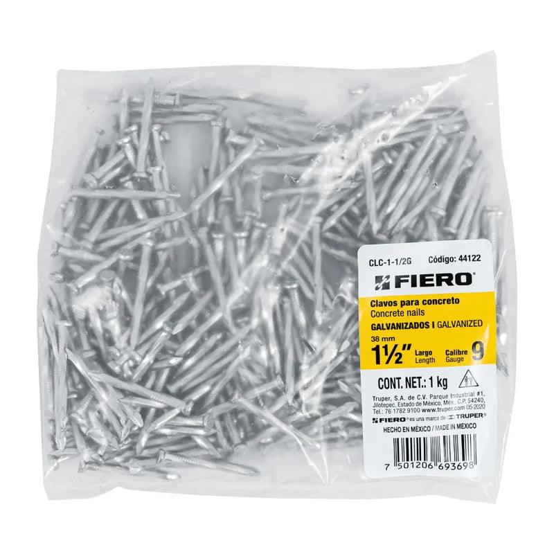 Cargue la imagen en el visor de la galería, Clavos galvanizados para concreto - Bolsa con 1 kg