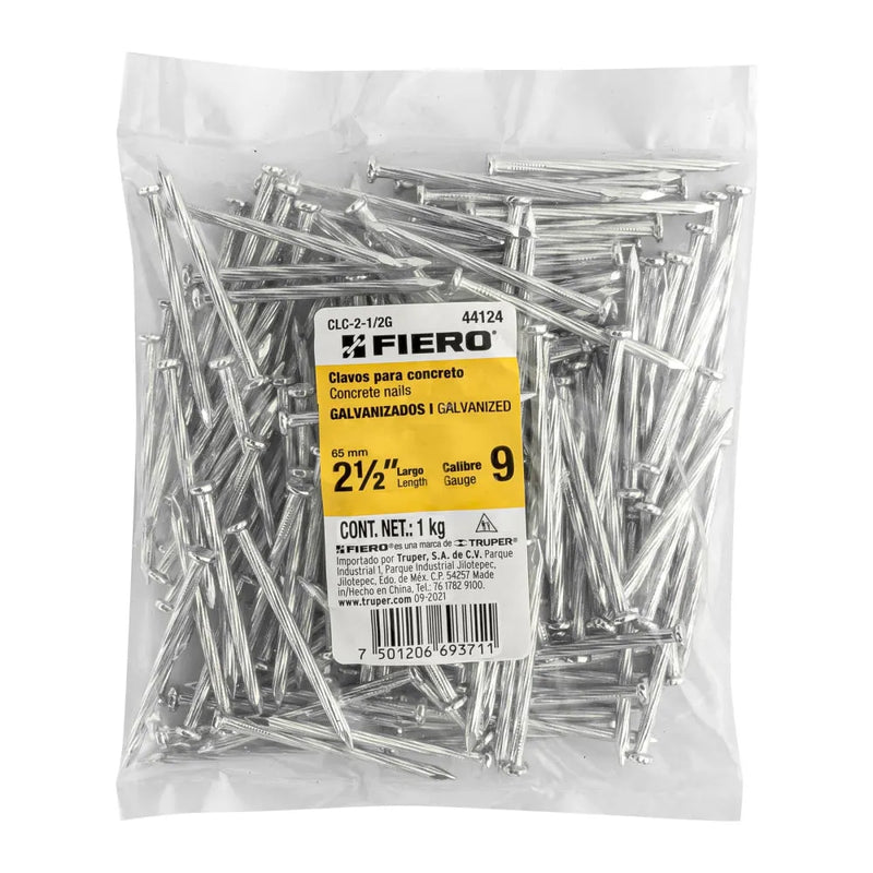 Cargue la imagen en el visor de la galería, Clavos galvanizados para concreto - Bolsa con 1 kg