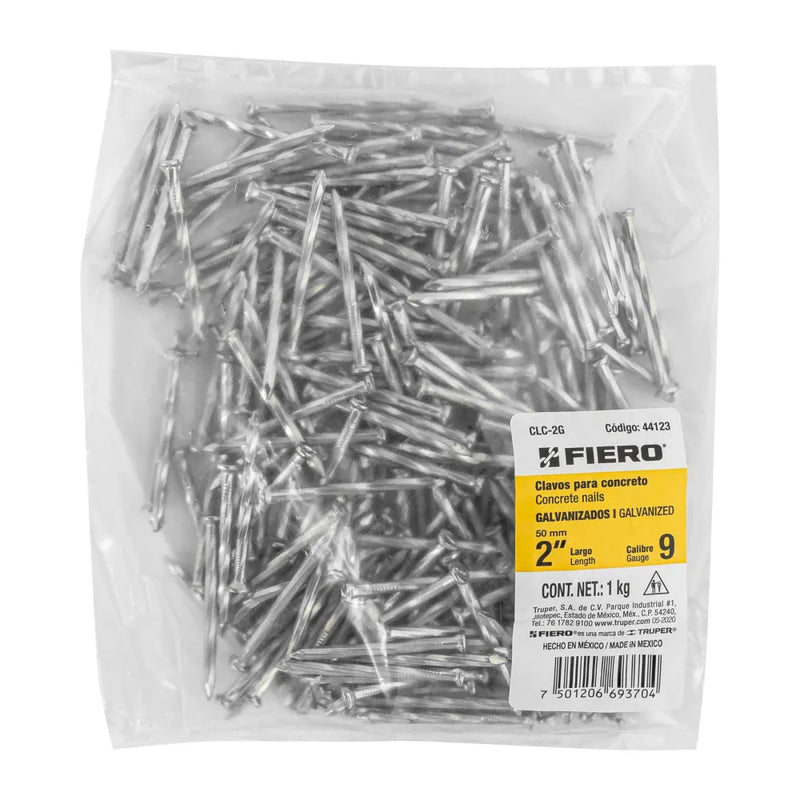 Cargue la imagen en el visor de la galería, Clavos galvanizados para concreto - Bolsa con 1 kg