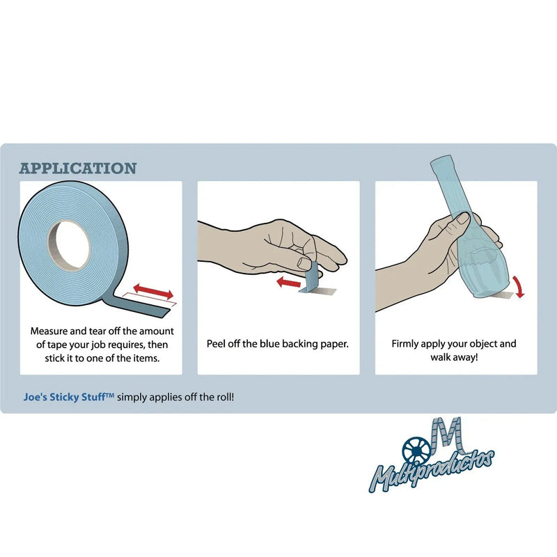 Cargue la imagen en el visor de la galería, Cinta Doble Capa - Joe's Sticky Stuff - Pegamento Agresivo y Facil de Quitar - 12mm x 19.8m