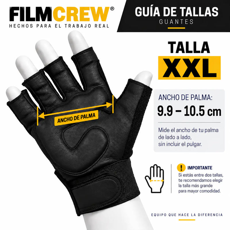 Cargue la imagen en el visor de la galería, Guante fingerless FilmCrew talla XXL, ancho de palma 9.9 a 10.5 cm