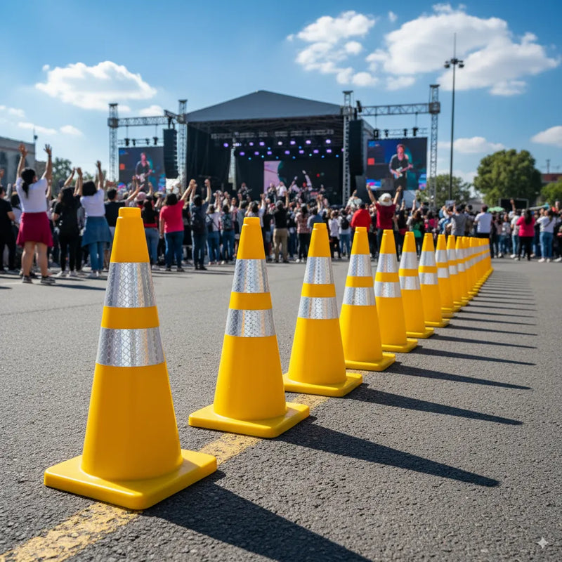 Cargue la imagen en el visor de la galería, Cono Precaucion Amarillo Con 2 Reflejantes Vial 70cm