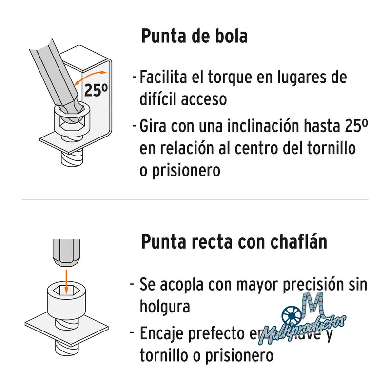 Cargue la imagen en el visor de la galería, Juego 13 llaves allen largas mm punta bola con organizador