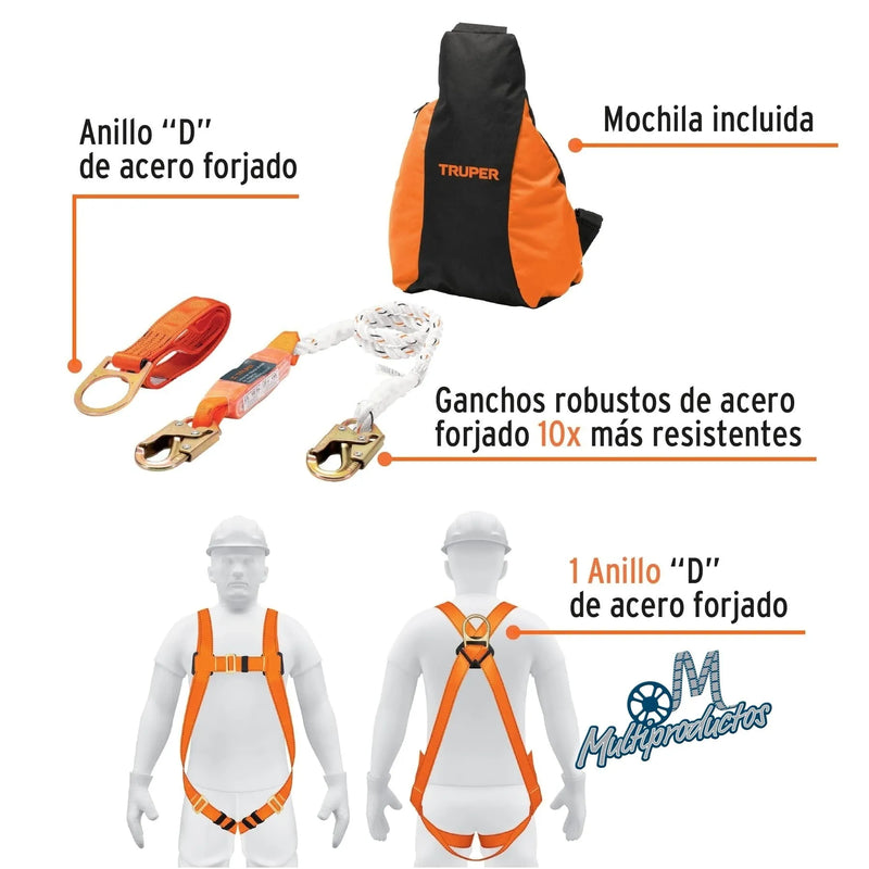 Cargue la imagen en el visor de la galería, Kit contra caídas con arnés de un anillo, ANSI