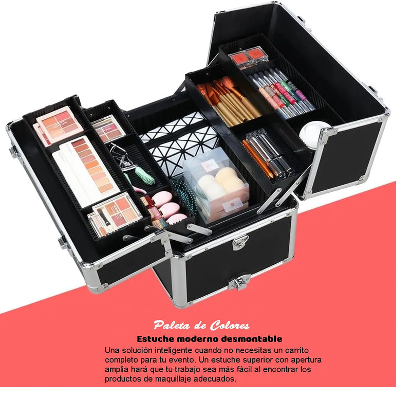 Cargue la imagen en el visor de la galería, Neceser De 4 Niveles Profesional Con Llantas