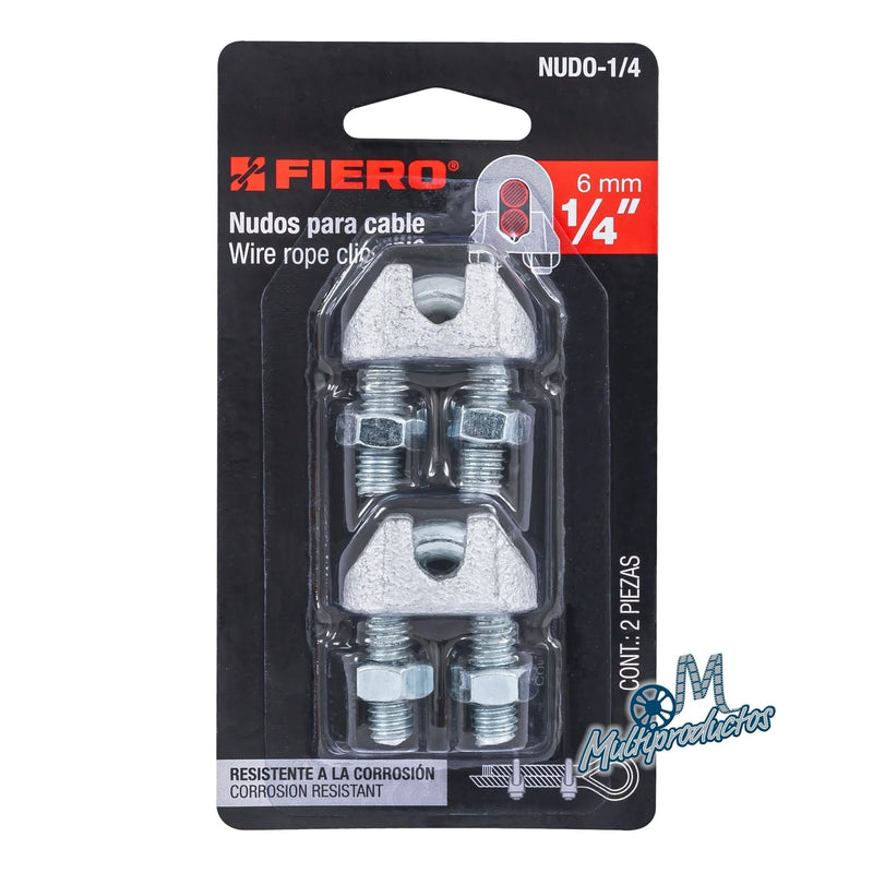 Cargue la imagen en el visor de la galería, Nudos perros de hierro para cable de acero - Blister 2 piezas