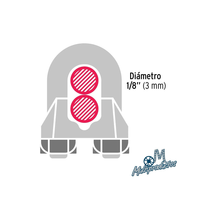 Cargue la imagen en el visor de la galería, Nudos perros de hierro para cable de acero - Blister 2 piezas