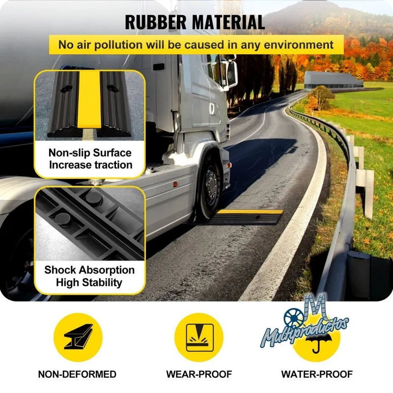 Cargue la imagen en el visor de la galería, Protector de Cable Piso de 1 Canal, de Goma, 102x15.5x3 cm, 8000kg