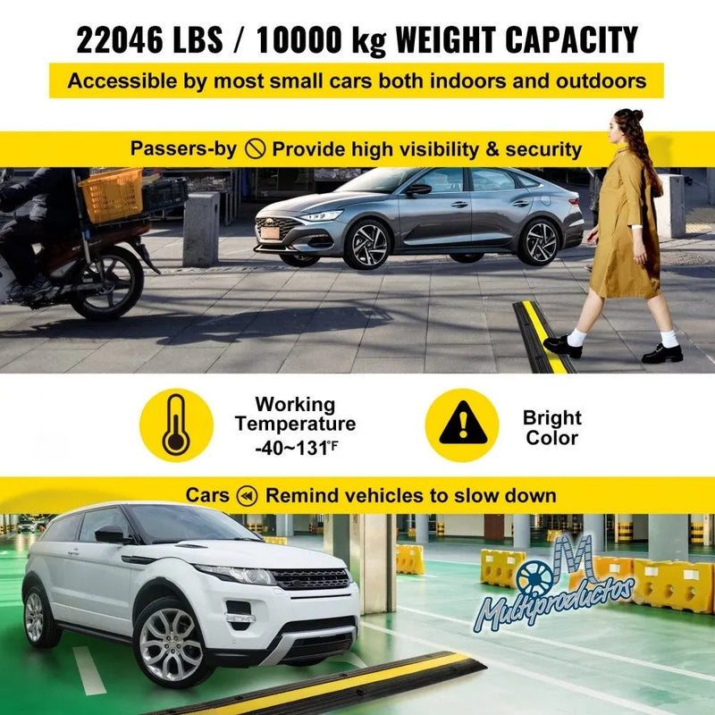 Cargue la imagen en el visor de la galería, Protector de Cable Piso de 1 Canal, de Goma, 102x15.5x3 cm, 8000kg