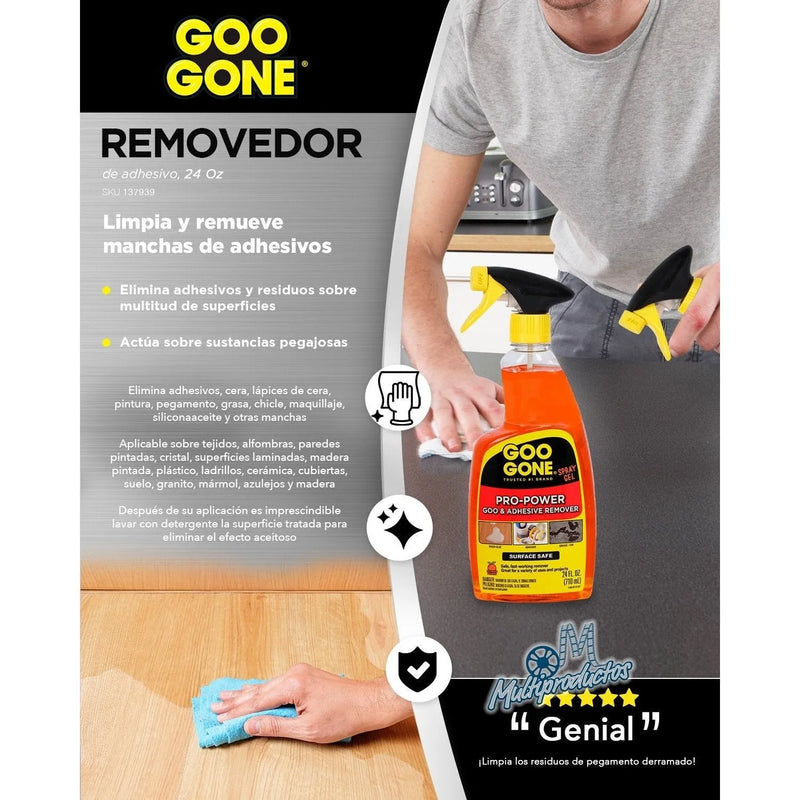 Cargue la imagen en el visor de la galería, Quita Pegamento Goo Gone - Gel con Atomizador de 710 ml 24 oz