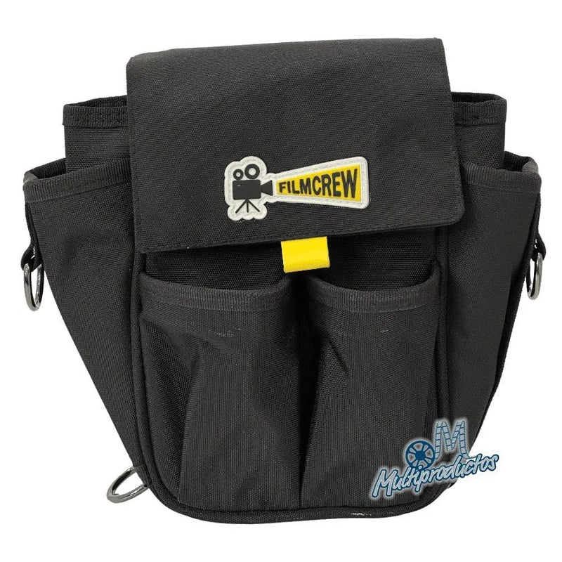 Cargue la imagen en el visor de la galería, Bolsa portaherramientas FilmCrew. Bolsa portaherramientas FilmCrew de color negro para rodajes con logo frontal y bolsillos organizadores.
