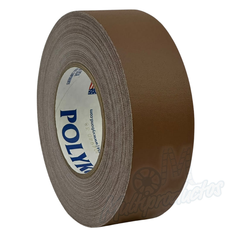 Cargue la imagen en el visor de la galería, Cinta gaffer mate Polyken 510 de 48 mm x 50 m. Rollo de cinta gaffer Polyken 510 color café en vista de tres cuartos.