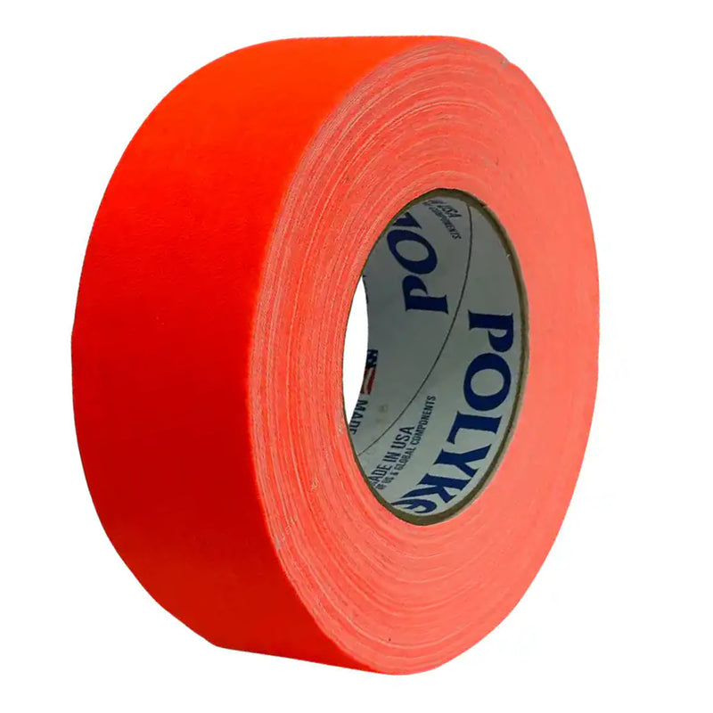 Cargue la imagen en el visor de la galería, Cinta gaffer neón Polyken 510 48 mm x 45 m. Cinta gaffer Polyken 510 color naranja neón en posición tres cuartos.