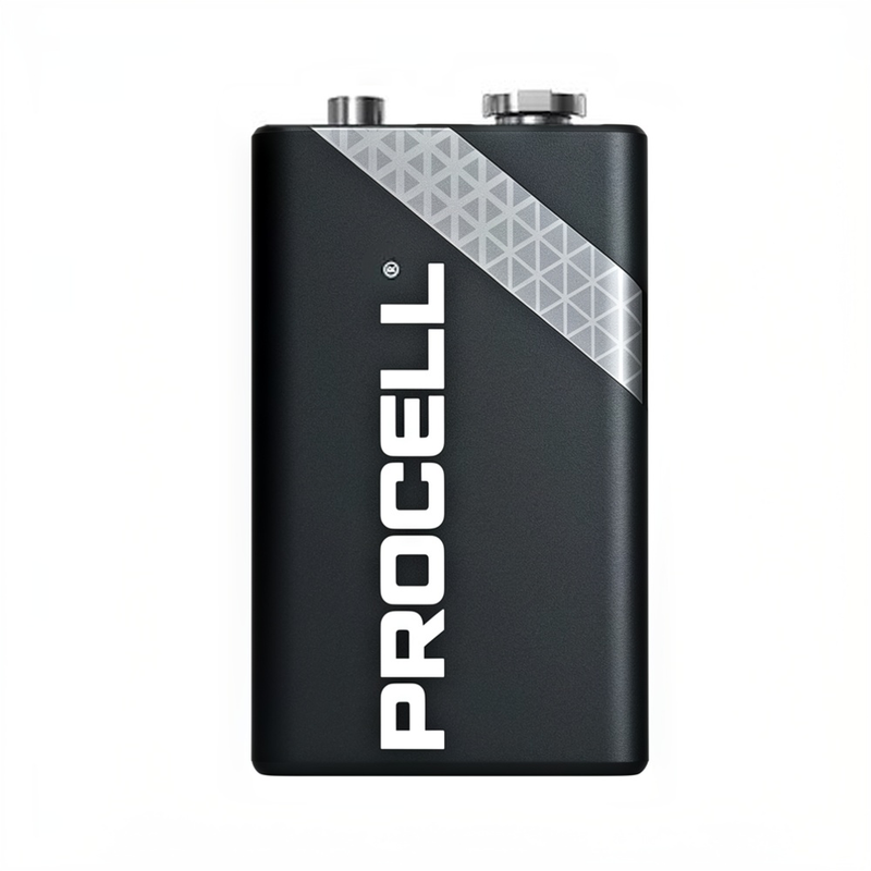 Cargue la imagen en el visor de la galería, Pilas 9v Procell Multiproductos y Expendables. Pila alcalina Procell de 9V industrial en fondo blanco.