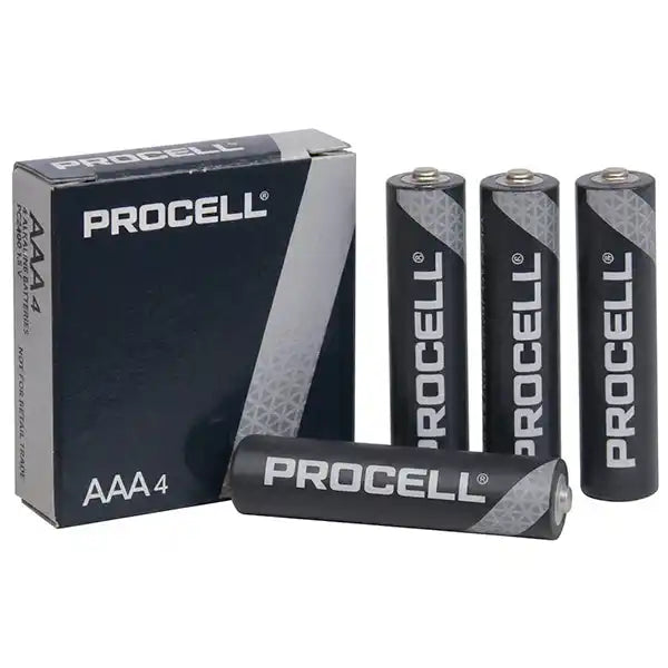 Cargue la imagen en el visor de la galería, Pilas AAA Procell PC2400 multiproductos. Paquete de pilas alcalinas AAA Procell PC2400 de 1.5V con caja y cuatro unidades sueltas.