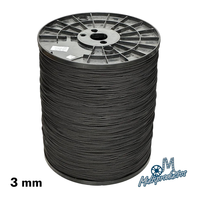 Cargue la imagen en el visor de la galería, Piola negra tejido diamante carrete de 10 kg. Carrete de 10 kg de piola negra de polipropileno tejido diamante de 3 mm de grosor.