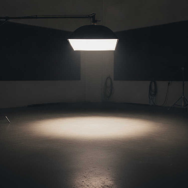 Caida de luz de un softbox ilustrando la ley del cuadrado inverso