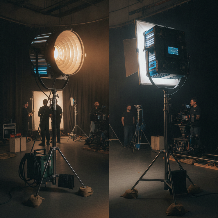 Comparacion de luz HMI y LED de alta potencia en set