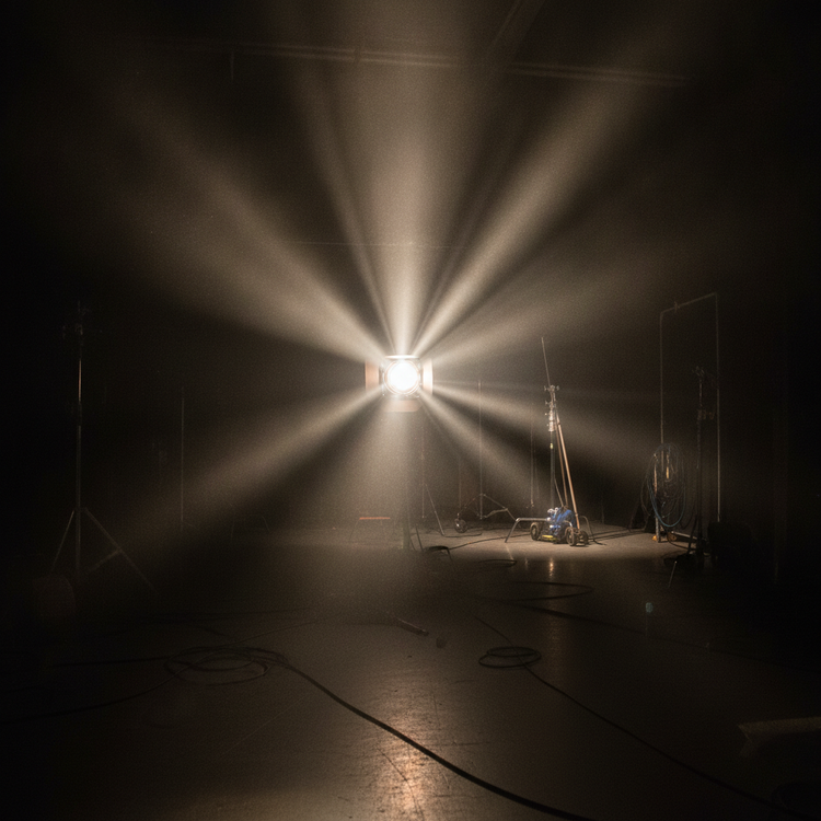 Maquina de haze creando rayos de luz visibles en foro