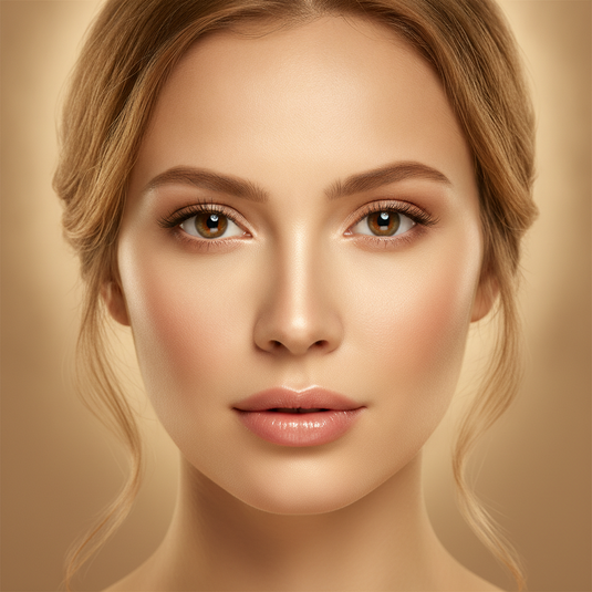 Retrato de belleza con iluminacion butterfly en estudio