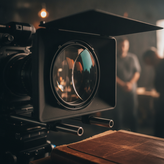 Split diopter montado en varillas de matte box