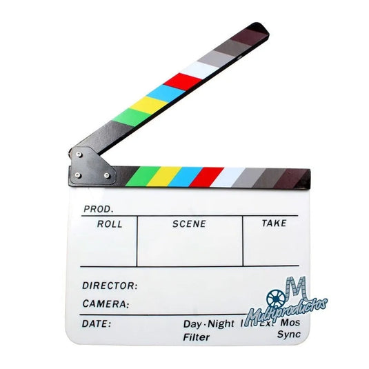 Claqueta de acrílico para producción de cine y video en México