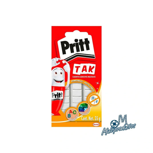 Cuadritos adhesivos Pritt Tak para fijar papel en paredes sin dañarlas