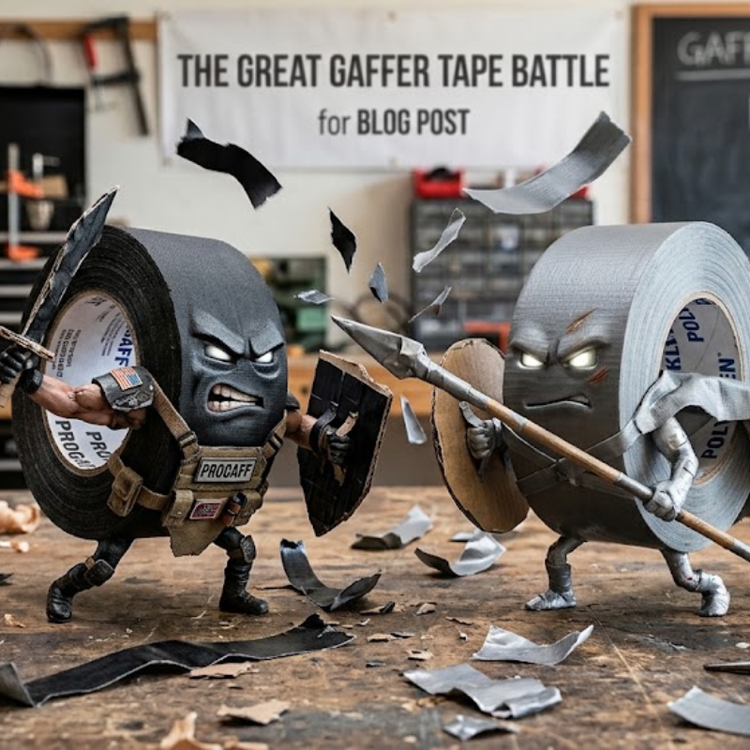 Comparación visual entre la cinta gaffer Polyken 510 y Pro Gaff