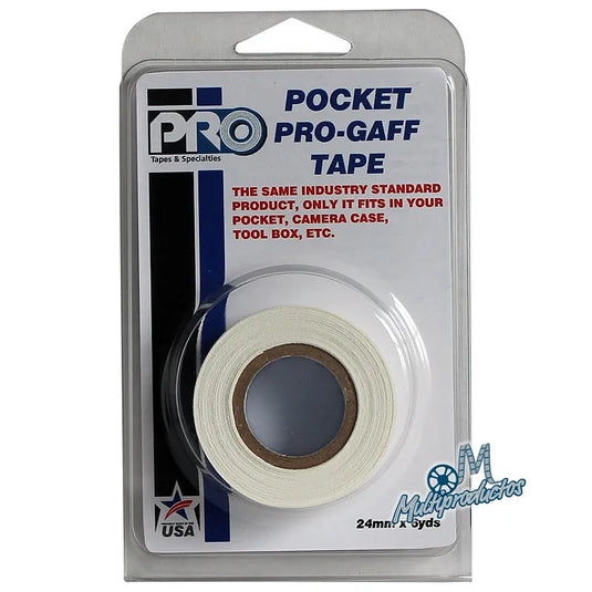 Cinta gaffer Pro Pocket Gaff almacenada correctamente para conservar el adhesivo