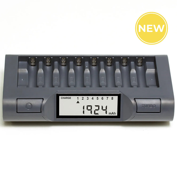 Cargador Powerex MH-C940 con analizador para pilas NiMH AA y AAA