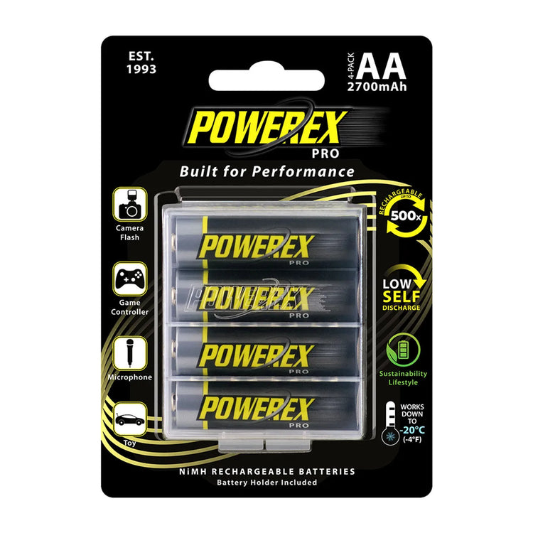 Pilas recargables AA Powerex para equipo de sonido y cámara