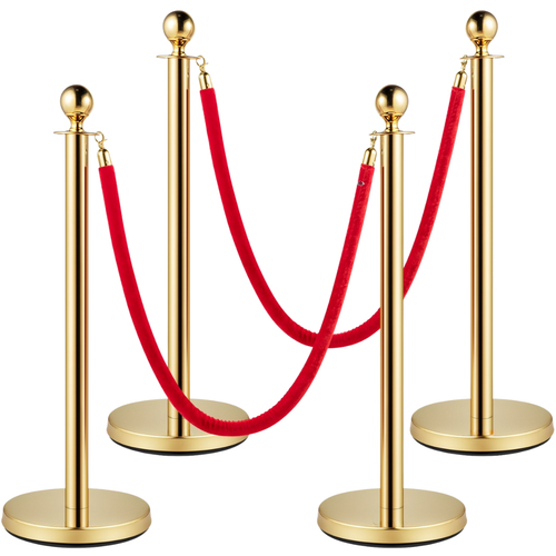 4 Postes Acero Poste Delimitadores Dorado Vip