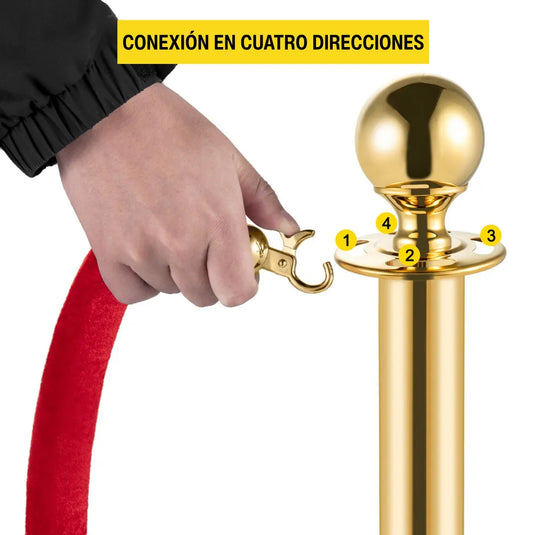 4 Postes Acero Poste Delimitadores Dorado Vip