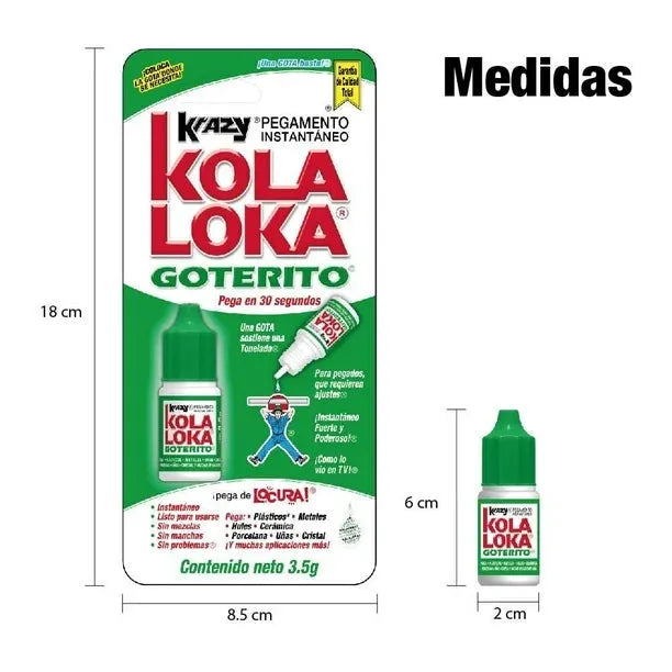 Cargue la imagen en el visor de la galería, Pegamento Kola Loka goterito 3.5 g - Multiproductos y expendables SA de CV
