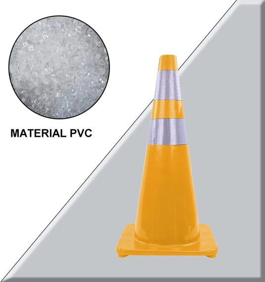 Cono Precaucion Amarillo Con 2 Reflejantes Vial 70cm