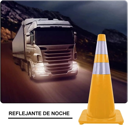 Cono Precaucion Amarillo Con 2 Reflejantes Vial 70cm