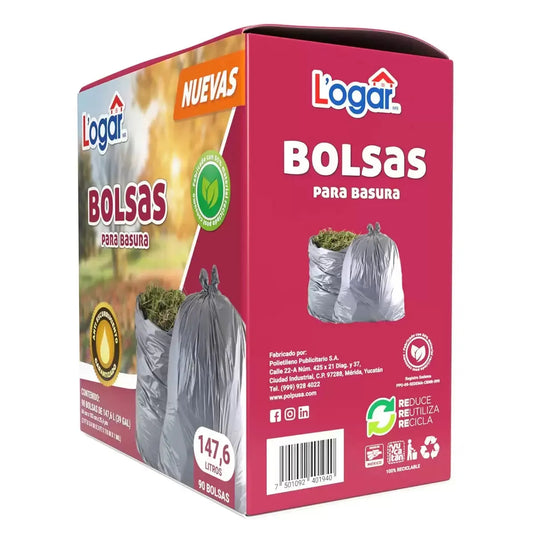 Bolsas Para Basura 90 pzas de 147.6 l