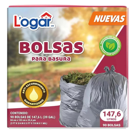 Bolsas Para Basura 90 pzas de 147.6 l