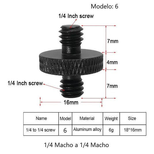 Adaptador de tornillo de trípodes 1 Pieza