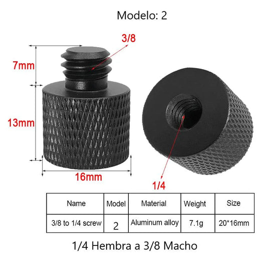 Adaptador de tornillo de trípodes 1 Pieza
