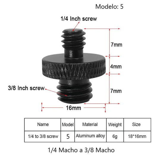 Adaptador de tornillo de trípodes 1 Pieza
