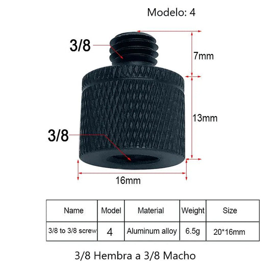 Adaptador de tornillo de trípodes 1 Pieza