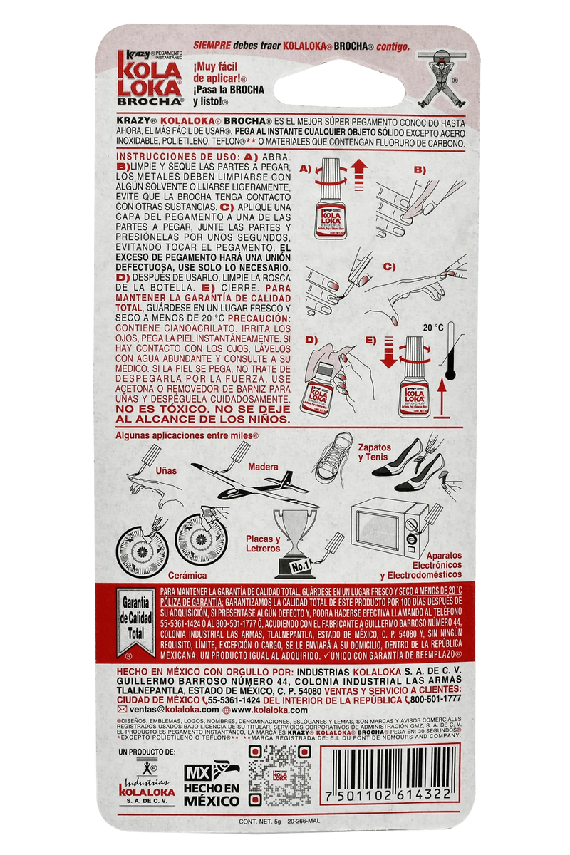 Cargue la imagen en el visor de la galería, Pegamento Kola Loka Brocha 5 g - Multiproductos y expendables SA de CV
