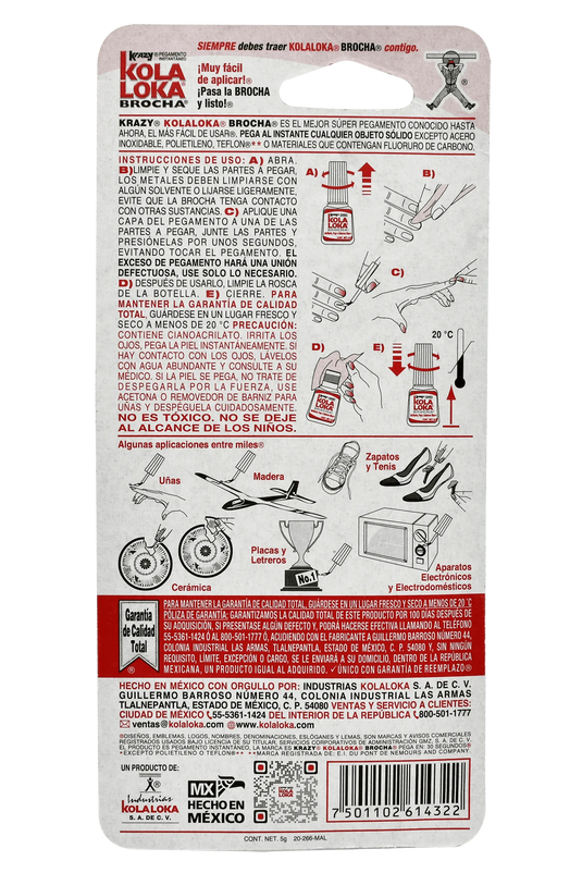 Pegamento Kola Loka Brocha 5 g - Multiproductos y expendables SA de CV