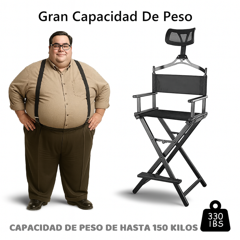 Cargue la imagen en el visor de la galería, Silla de Director de Aluminio con Reposacabeza y Bolsa de Almacenamiento

