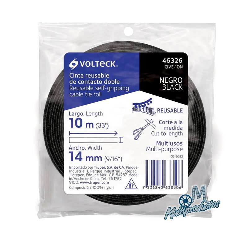 Cargue la imagen en el visor de la galería, Cincho de Velcro en ROLLO 10M reusable de contacto doble
