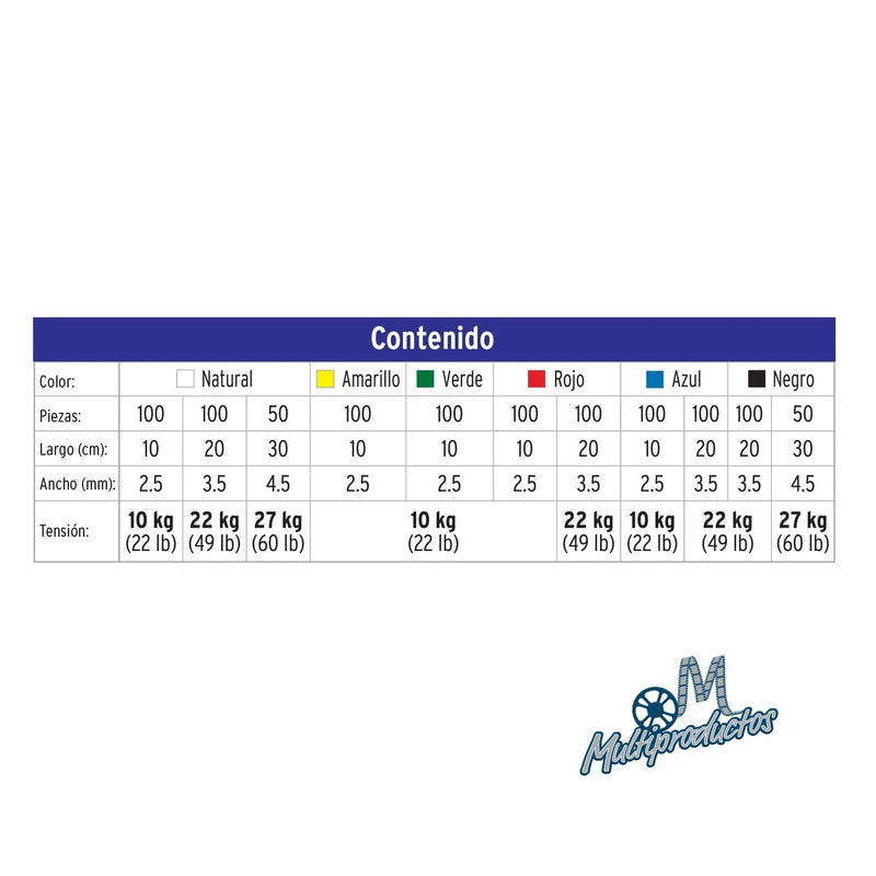 Cargue la imagen en el visor de la galería, Cinchos de plásticos en Bote con 1000pzas
